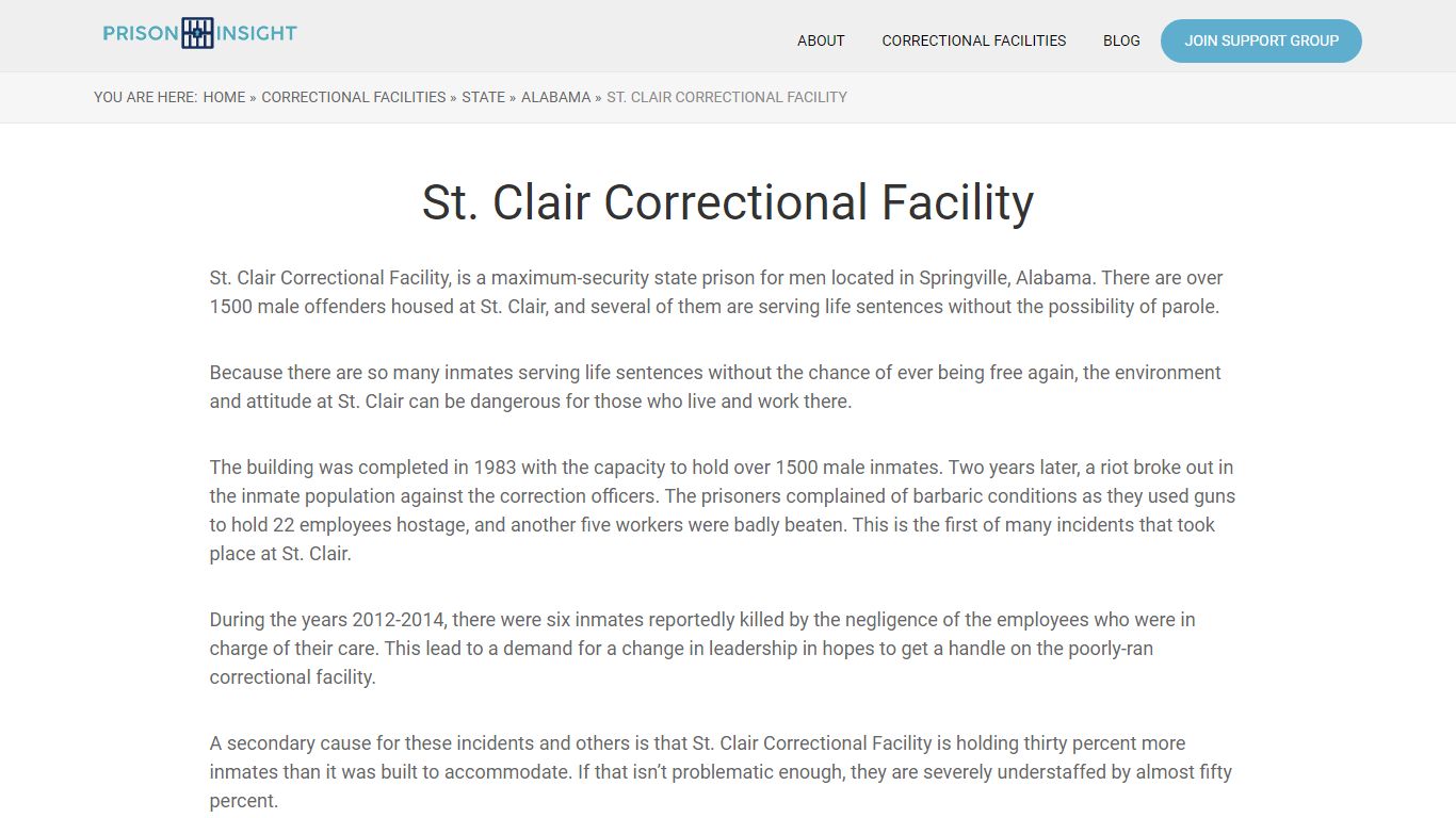 St. Clair Correctional Facility - Prison Insight